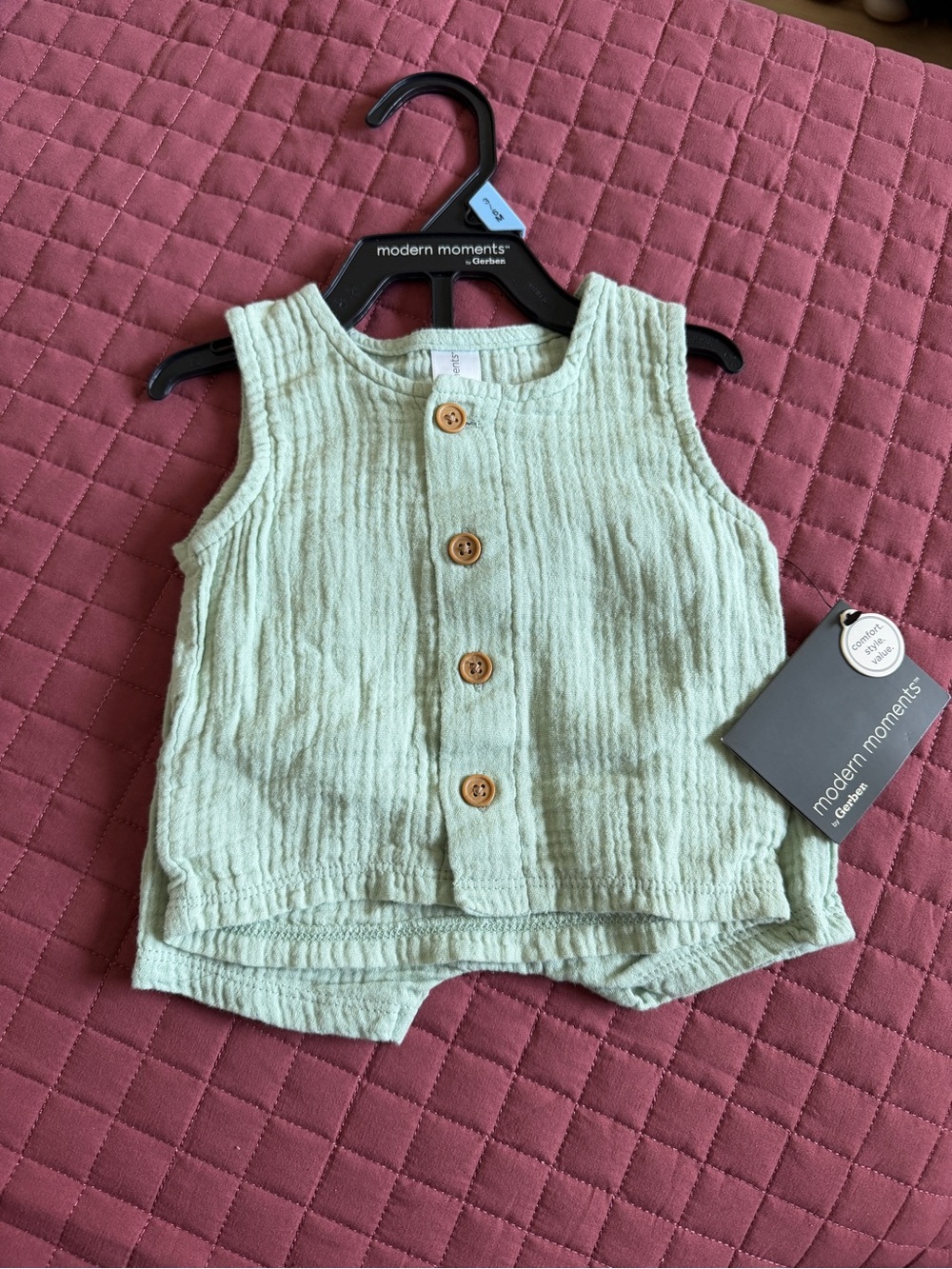 Baby boy neutral 2 piece Outfit / modern moments by Gerber matching set